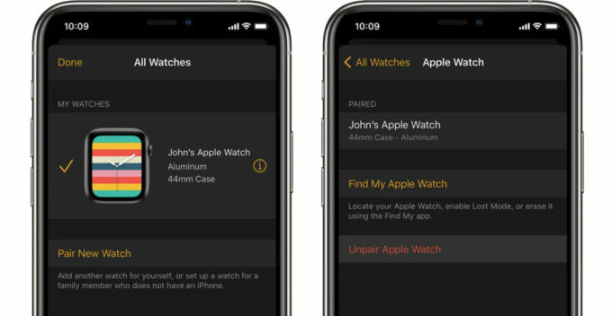 unpair apple watch