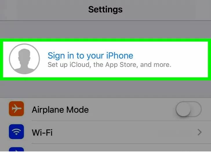 iCloud sign-in screen