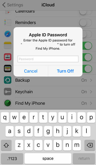 apple id enter icloud password