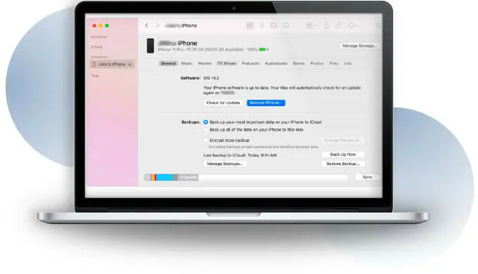 macOS Mojave 10.14 or older, or a PC, use iTunes