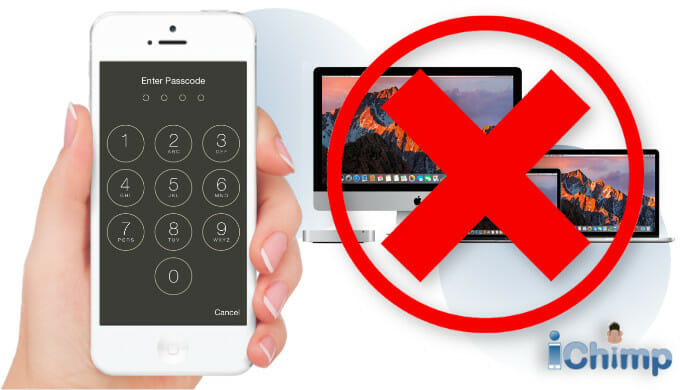 Apple phone showing the enter passcode screen