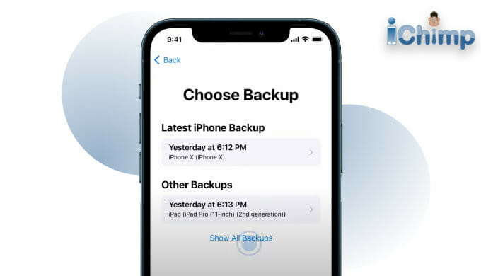 iPhone choose backup