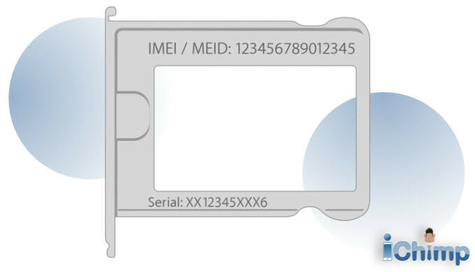 IMEI or MEID code on a SIM card tray to allow Activation Lock removal