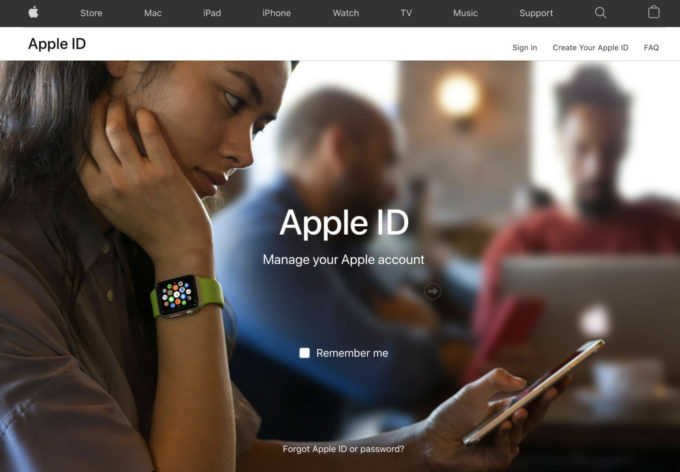 Apple ID website